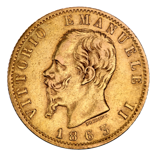 Złota moneta 20 Lirów Włochy Wiktor Emanuel II - 24h