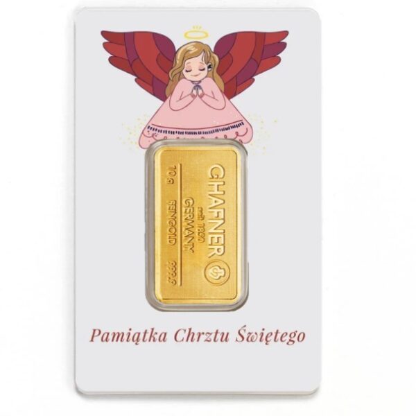 10 gram sztabka złota CertiPack Pamiątka Chrztu Świętego - 24h