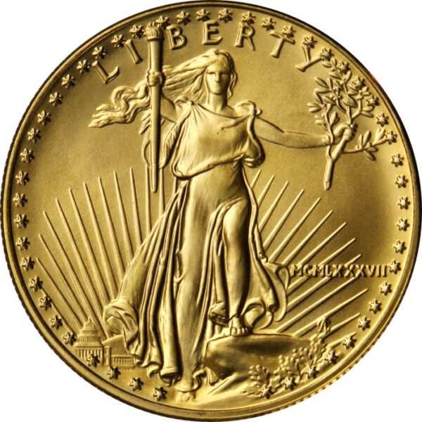 Amerykański Orzeł 1 oz złota 1987 Rzymski Rok - 24h