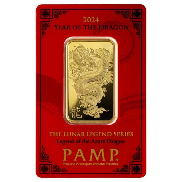 5 g sztabka złota PAMP Lunar: Rok Smoka 2024